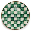 MACKENZIE-CHILDS Enamel Salad Plate, Green-and-White Emerald Check