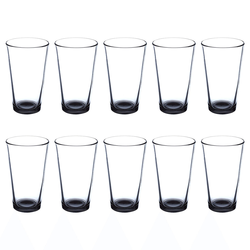 Libbey Pint Glass 16 oz. Set of 10, Bulk Pack - Beer Glasses, Heavy Duty Drinkware - Black