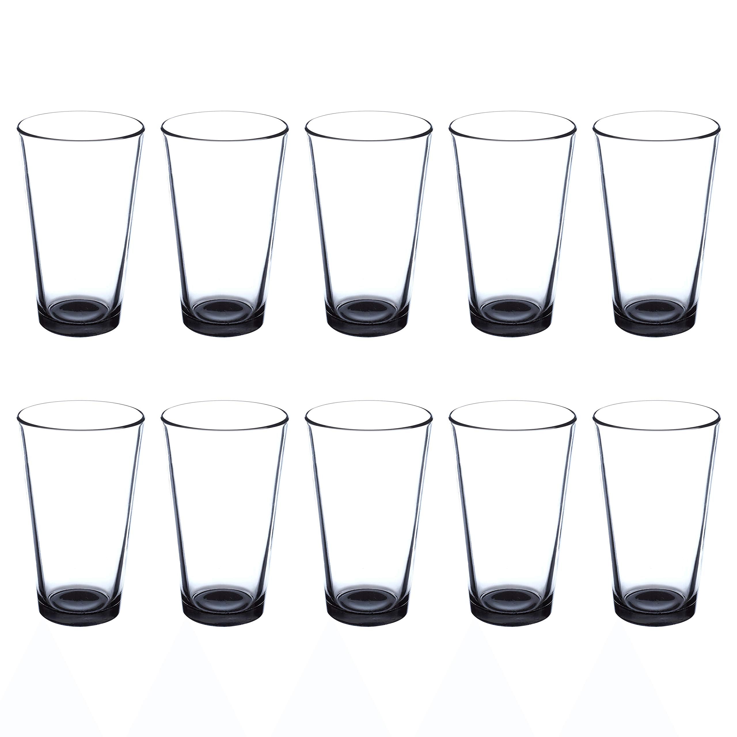 Libbey Pint Glass 16 oz. Set of 10, Bulk Pack - Beer Glasses, Heavy Duty Drinkware - Black