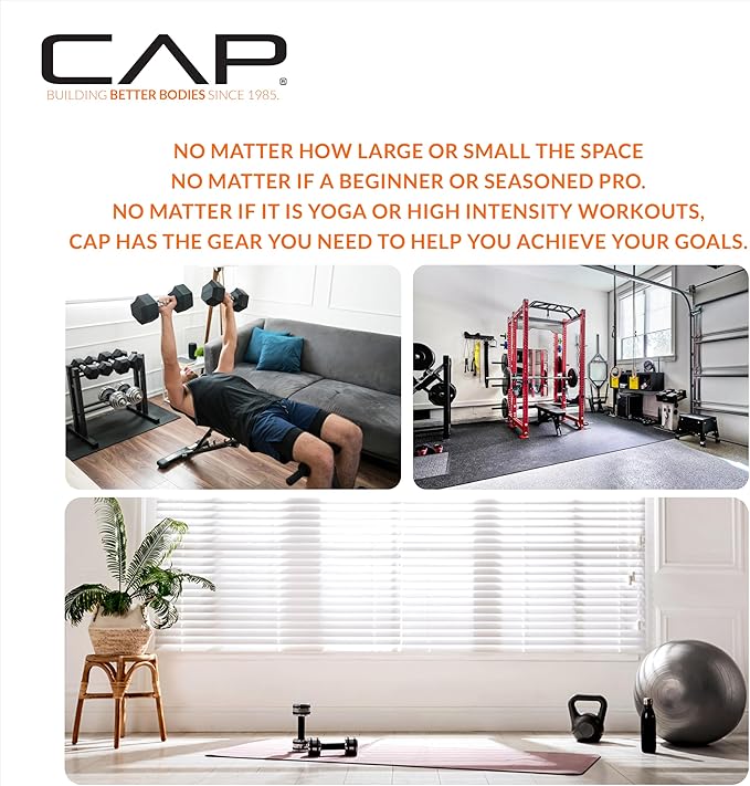 CAP 190lb Elite Olympic Bumper Plate Set with Storage Rack