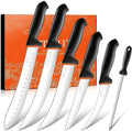 TIVOLI Butcher Knife Set 6 pcs - Game Processing Knife Set 7" Sharpener Rod