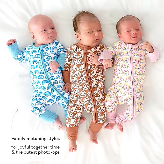 Little Sleepies Baby Pajamas, Pastel Rainbows, 18-24M