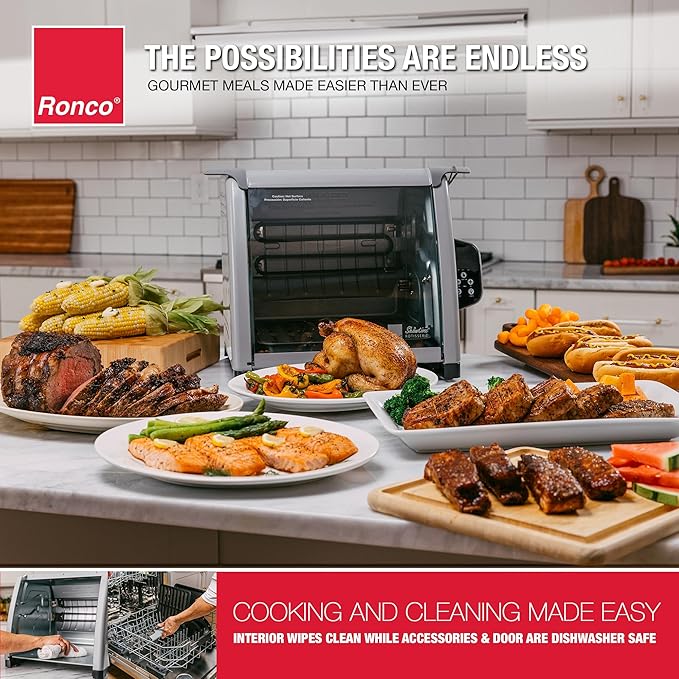Ronco 6000 Platinum Digital Countertop Rotisserie Oven, 12-lb Capacity