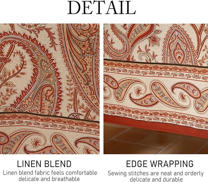 ISAENNE Designer Vintage Square Linen Tablecloth,67"x67"-Chauffrey D