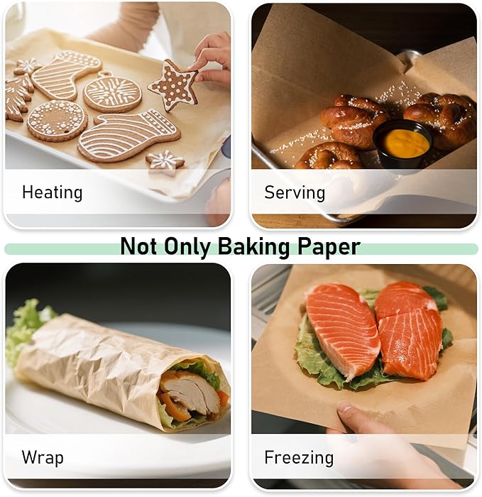 EcoDispose 200 Pcs Non-Stick Parchment Paper Baking Sheets 16-3/8"x24-3/8"