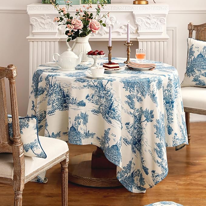 patdrea Elegant French Linen Tablecloth,Rectangular,71"x55"-Lucerne A