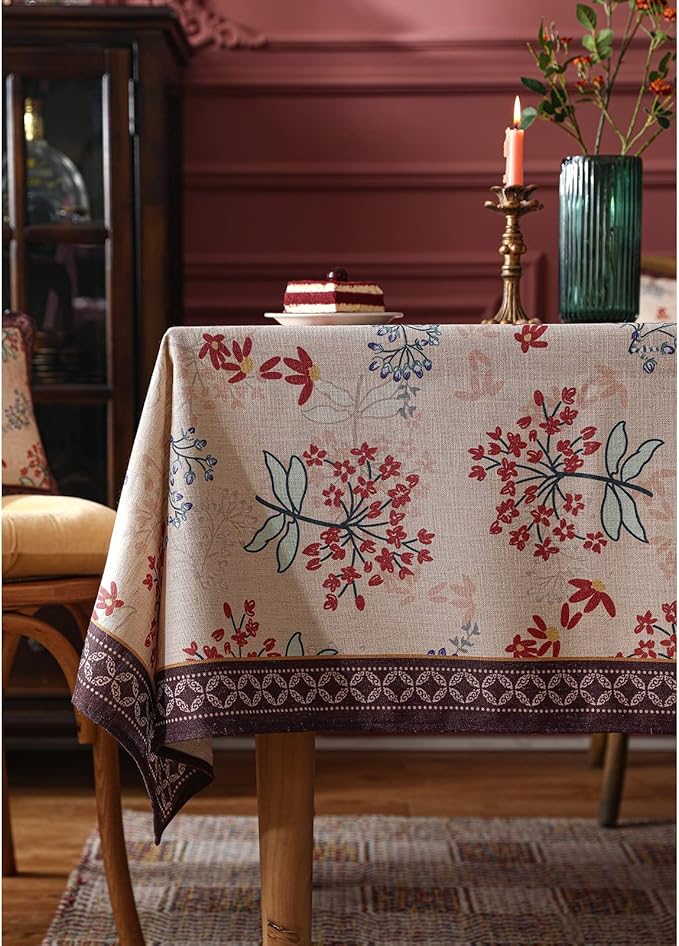 patdrea Vintage French Linen Tablecloth,Rectangular,110"x63"-NewMari