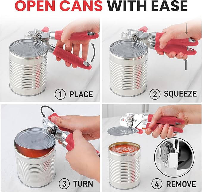 Zulay Kitchen Can Opener with Large Bottle Opener