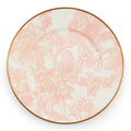 MACKENZIE-CHILDS Enamel Salad and Dessert Plate, Small Plate for Appetizers or Desserts, 8 Inches, Pink-and-White Rosy English Garden