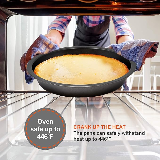 PERLLI Non-Stick 10-Piece Bakeware Set – Carbon Steel with Even Heat Distribution, Oven Safe to 446°F, BPA-Free, Dishwasher Safe, Stackable Baking Tools for Easy Storage and Everyday Cooking - Gray