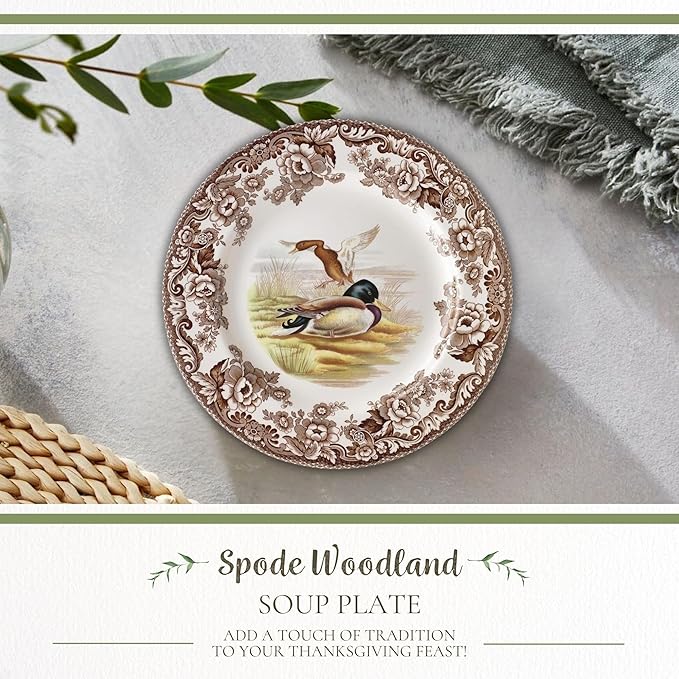 Spode Woodland 9" Soup Plate, Mallard