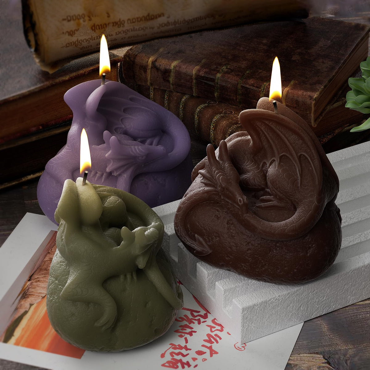 8 Pack Large Flower Succulent Candle Mold Resin Casting Silicone Molds for Home Decor & Candle Making Wave Spiral Mold