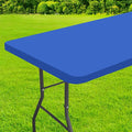 homing Rectangle Table Cloth Cover, Water-Resistant Polyester Elastic Fitted Tablecloth, Fits for 6 Foot Folding Tables, Washable Table Protector for Picnic, Camping, Outdoor (Blue, 36" x 72")