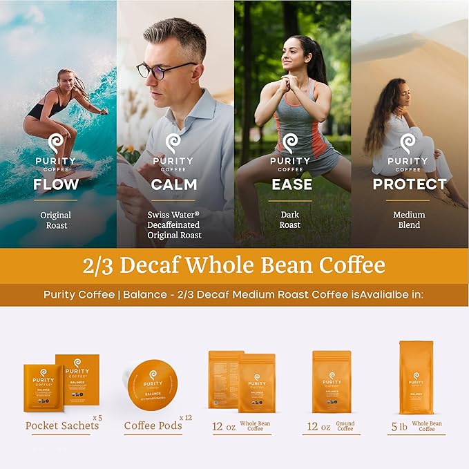 BALANCE 2/3 Decaf Medium Roast Whole Bean (12oz Bag)