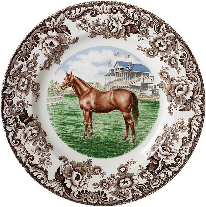 Spode – Woodland – Dinner Plate - Thoroughbred Horse - Brown/White