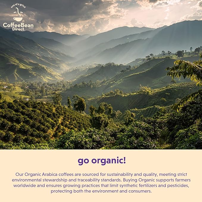 Coffee Bean Direct Organic Fair Trade Dark Ethiopian Yirgacheffe, 5lb Bag