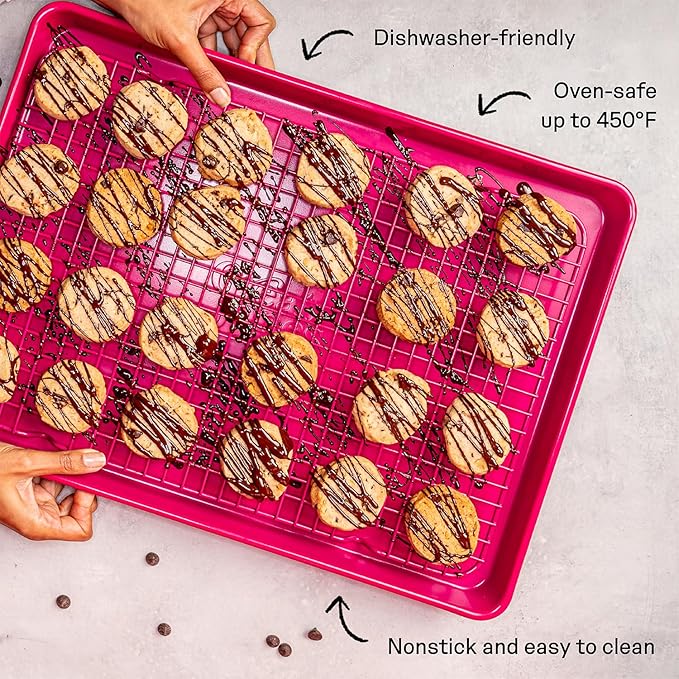 Great Jones Non Stick Wire Cooling Rack (Broccoli) – Fits Half Sheet