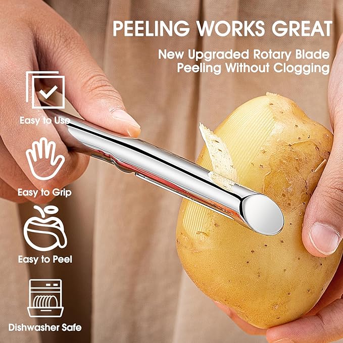 Vegetable Peeler for Kitchen Ultra Sharp Potato Peeler, 10-Year No-Rust Fruit & Veggie Peeler, Potato Peeler Hand, Premium Stainless Steel I-Peeler for Apple Carrot Cucumber