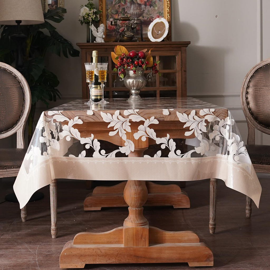 Artbloss Vinyl Table Cloth Rectangle Clear Table Cover Protector, 60" x 84"