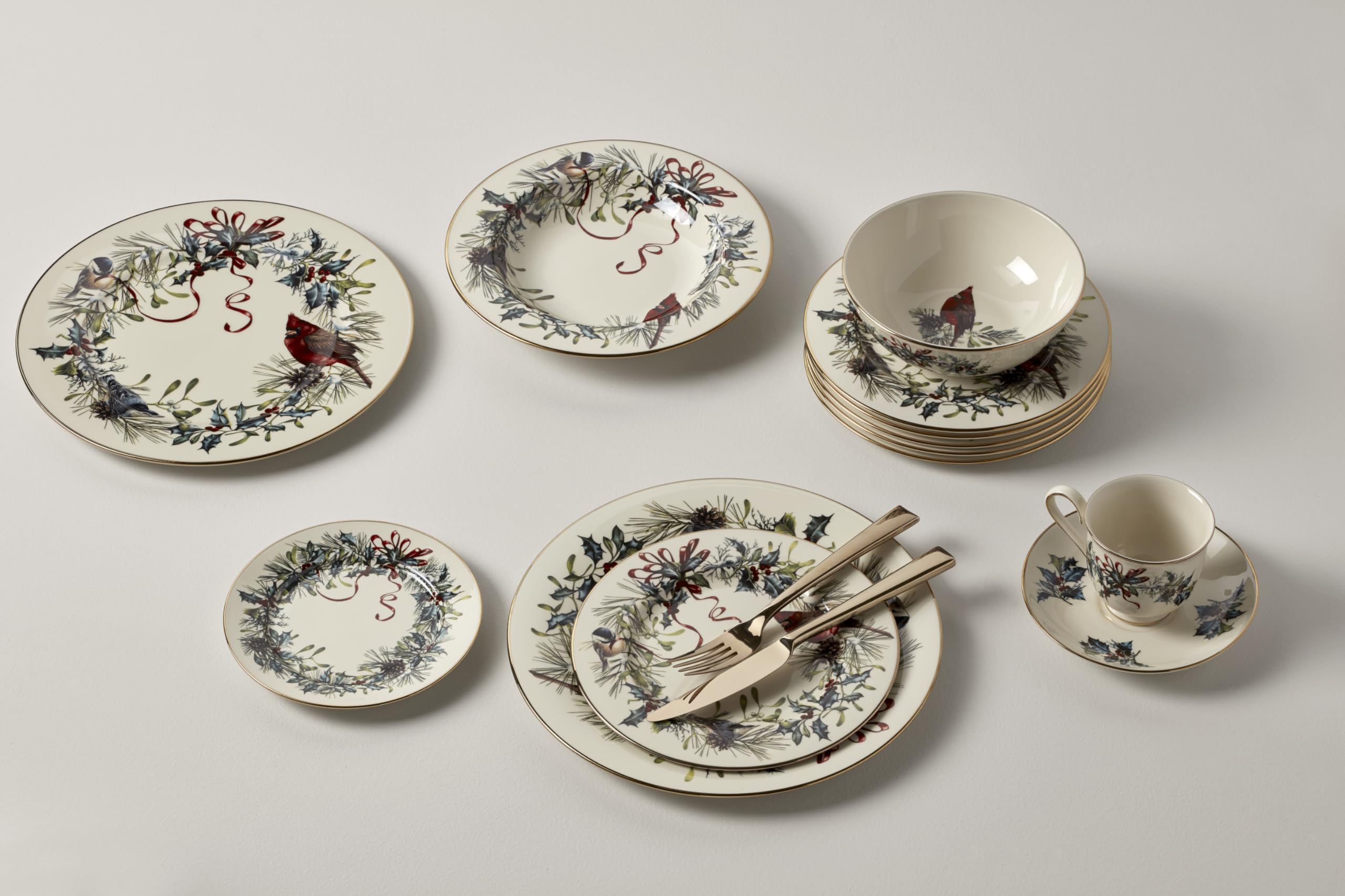 Lenox 185518042 Winter Greetings Saucer, Christmas Dinnerware