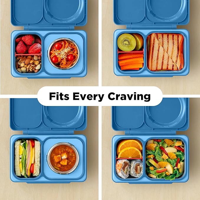 Omie OmieBox UP Kids Insulated Bento Box, Cosmic Blue