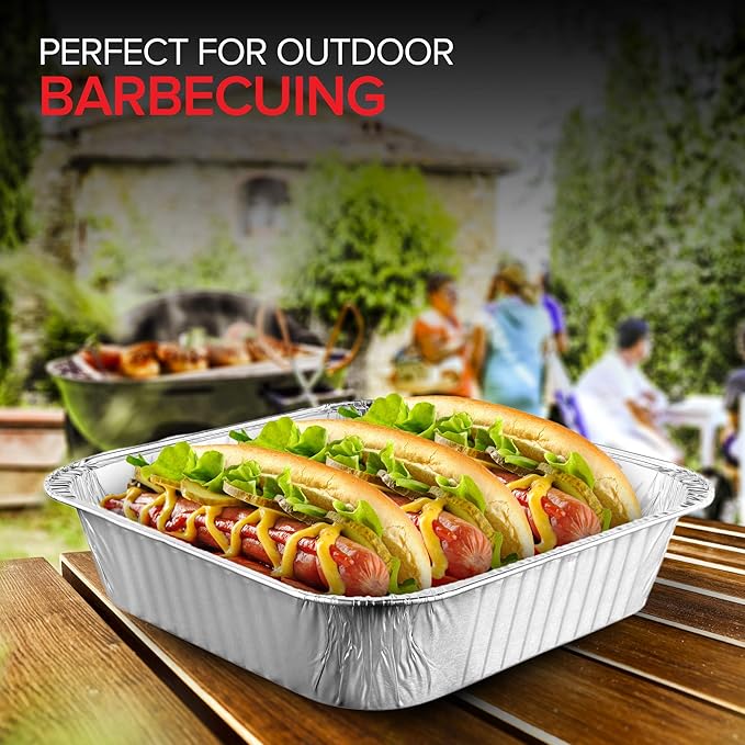 Stock Your Home 8x8 Foil Pans (20 Pack) 8 Inch Square Aluminum Pans - Foil Pans - Disposable Food Containers Great for Baking Cake, Cooking, Heating, Storing, Prepping Food