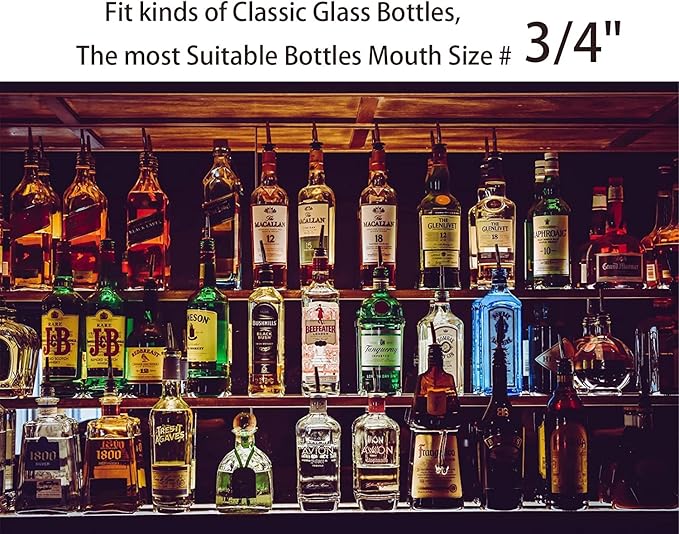 Pafusen 24 Pack Liquor Bottle Pourers, Liquor Pour Spout for Liquor Bottles, Stainless Steel Olive oil Dispenser Spout, Alcohol Pourer Spouts Dust Caps Covers Fixed, Gold