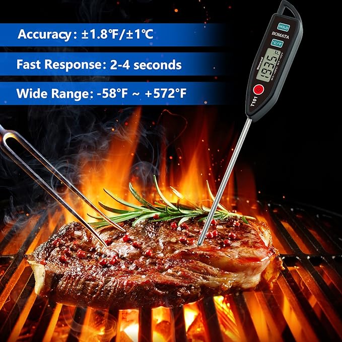 BOMATA Digital Water Thermometer for Liquid, Cooking, IPX7 Waterproof