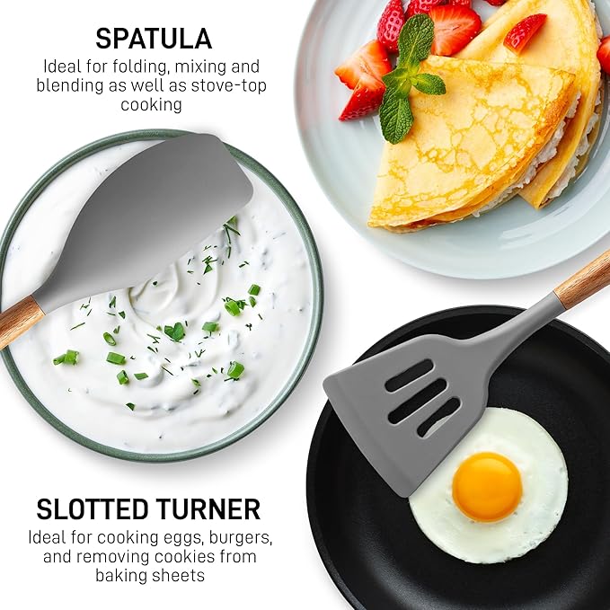 Zulay Kitchen 5 Piece Silicone Utensil Set