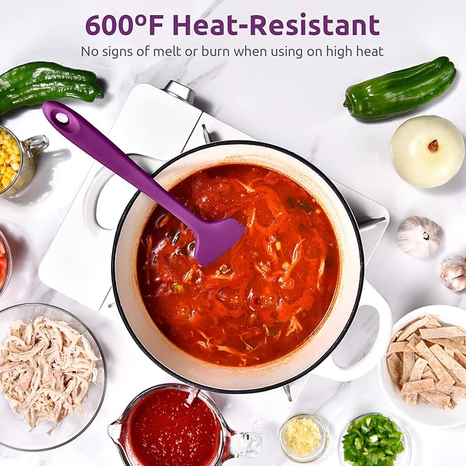 U-Taste Silicone Large Spatula, 600ºF High Temp Bowl Scraper, 11.38"/Purple