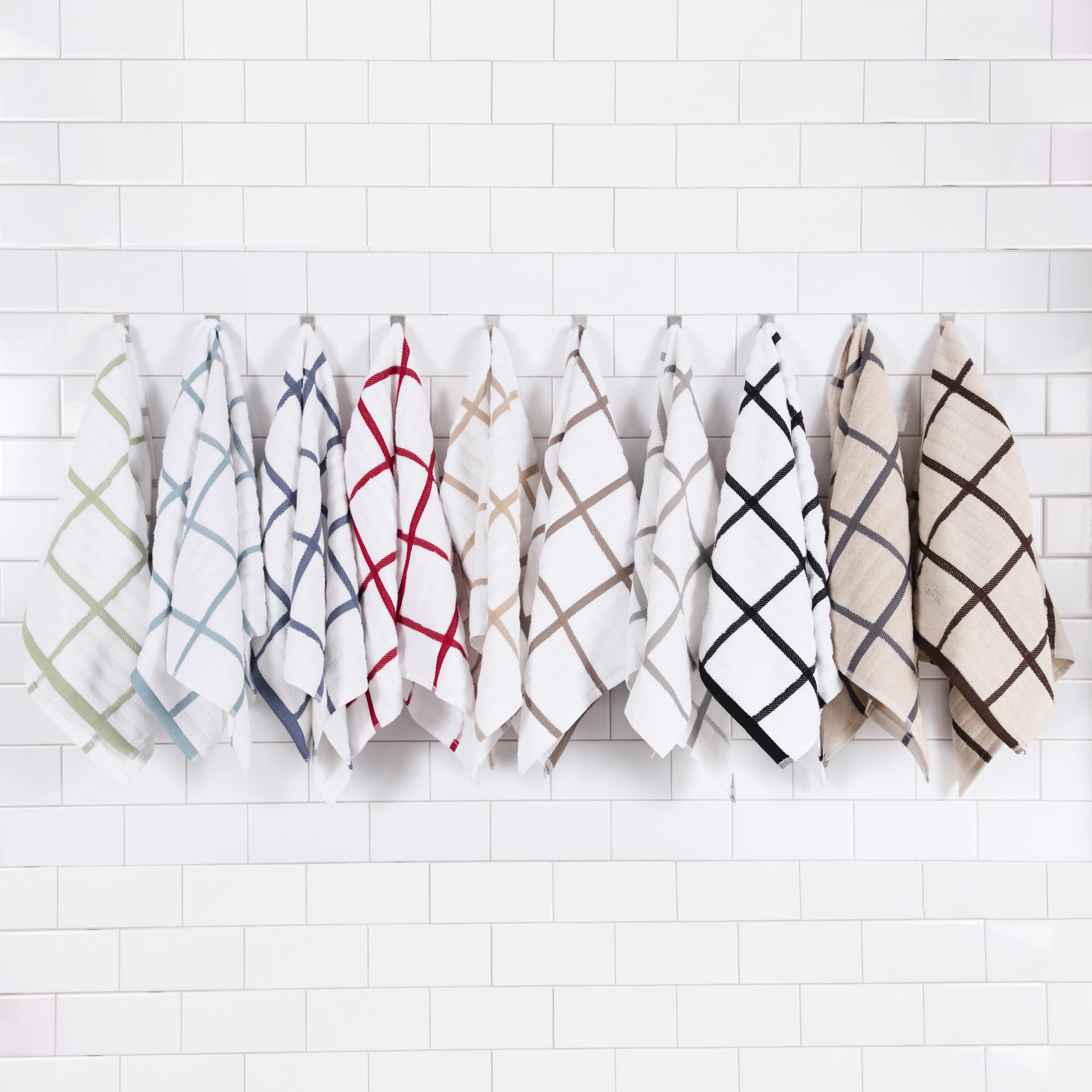 All-Clad Checked Kitchen Towel: Highly Absorbent, Super Soft Long Lasting - 100% Cotton, 17"x30" Tea Towel for Cleaning & Drying Dishes, Pans, Glassware, or Countertops, (1-Pack), Titanium Gray
