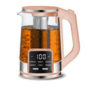 Gourmia Electric Glass Kettle - 1.7L Capacity, Digital Display, Peach