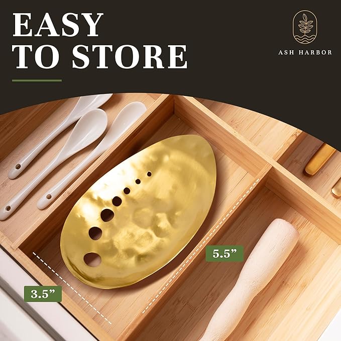 Brass Herb Stripper Bowl - Handmade with 7 Hole Sizes, Shreds and Catches