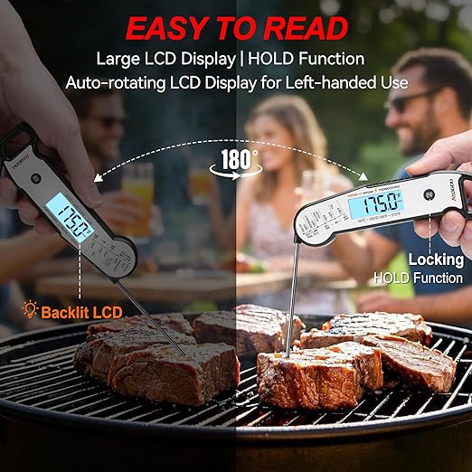 Atogou Professional Meat Thermometer Digital, <1 Sec Instant Read, Red