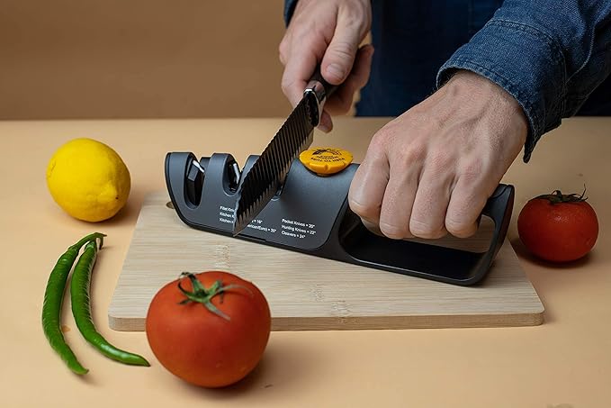 RazorSharp™ Knife & Scissor Sharpener | Adjustable 14-24 Degree Angle Guide