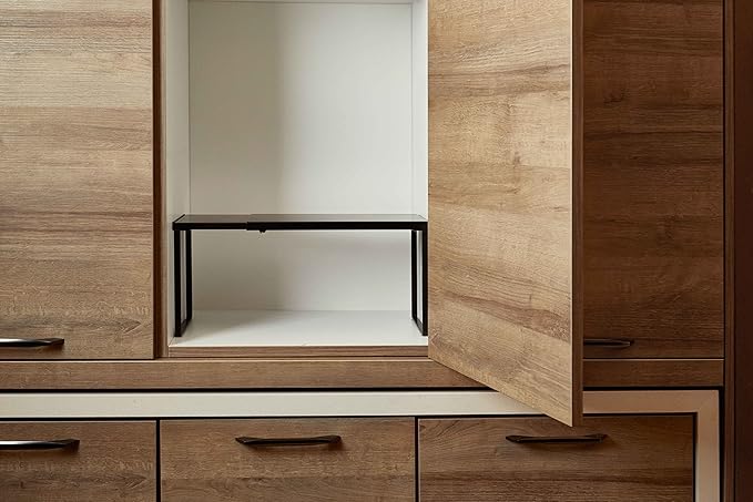 Nxconsu Expandable Cabinet Shelf, Shelf Riser for Cabinets, 8.26" Black