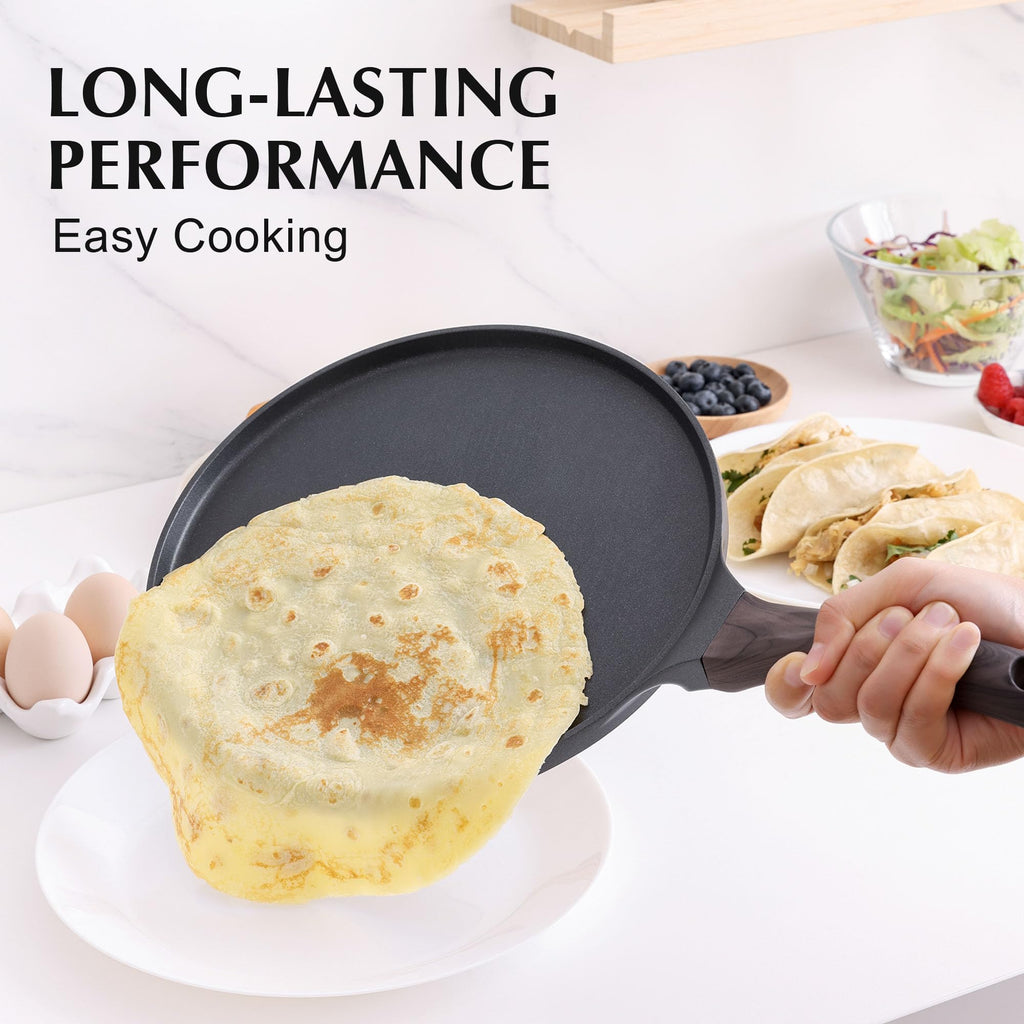 SENSARTE 10 Inch Nonstick Crepe Pan Granite Coating Pancake Pan Black