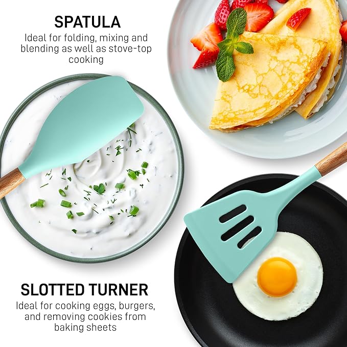 Zulay Kitchen 5 Piece Silicone Utensil Set