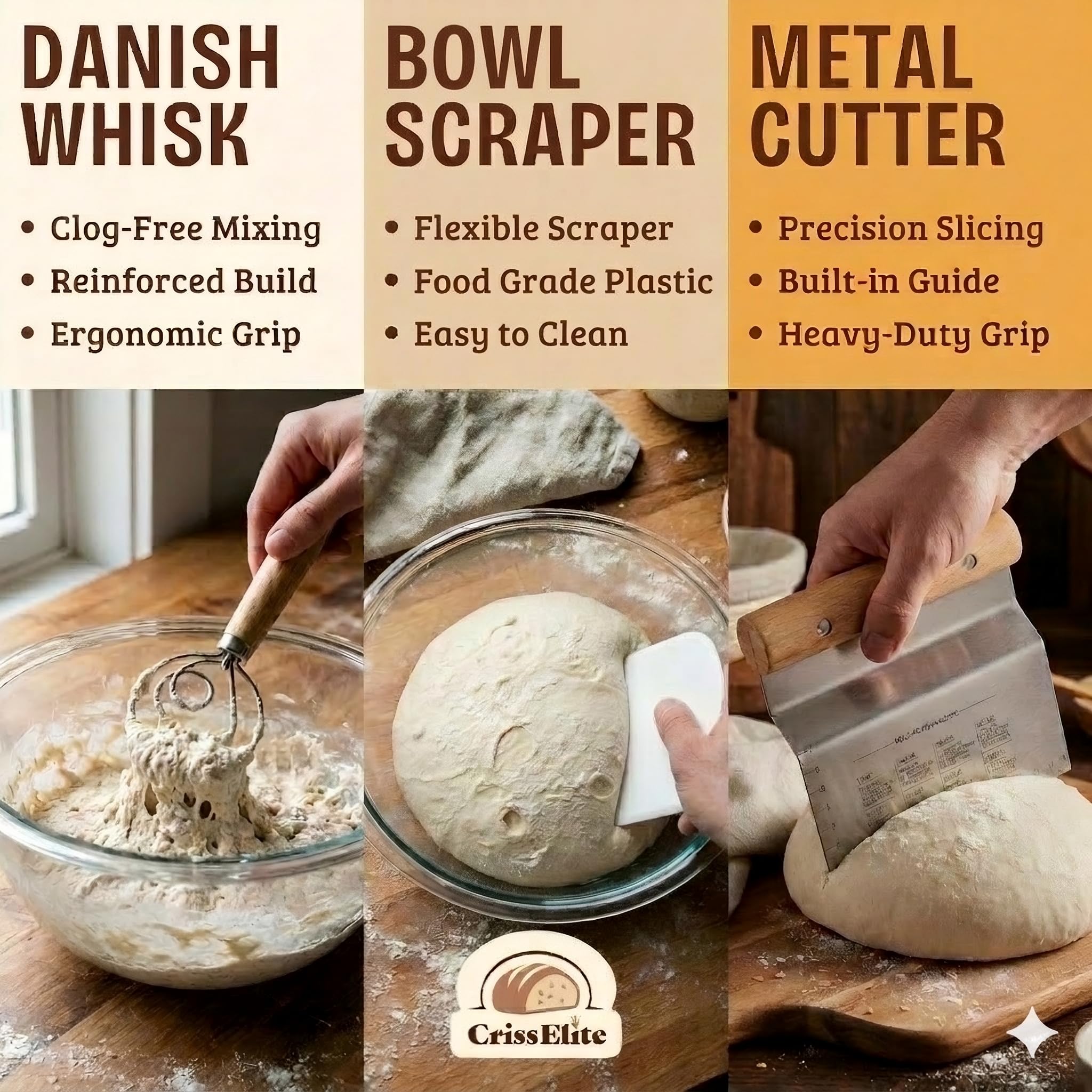 Sourdough Starter Kit for Beginners – 9” Banneton Bread Proofing Basket with 24oz Glass Sourdough Starter Jar & Sourdough Bread Baking Supplies, Easy No-Fail Kit, Gift for Home Bakers
