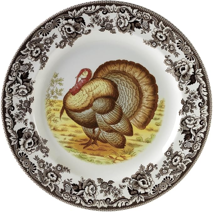 Spode – Woodland – Turkey Dinner Plate - Brown/White