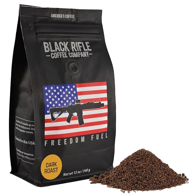 Black Rifle Coffee Dark Roast Ground Coffee Freedom Fuel 12 oz