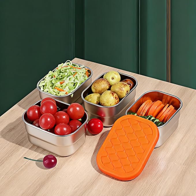 IUAOWEI 3Pack 8oz Stainless Steel Snack Containers for Kids,snack box small