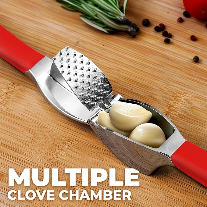 Zulay Kitchen Metal Comfort Grip Garlic Press