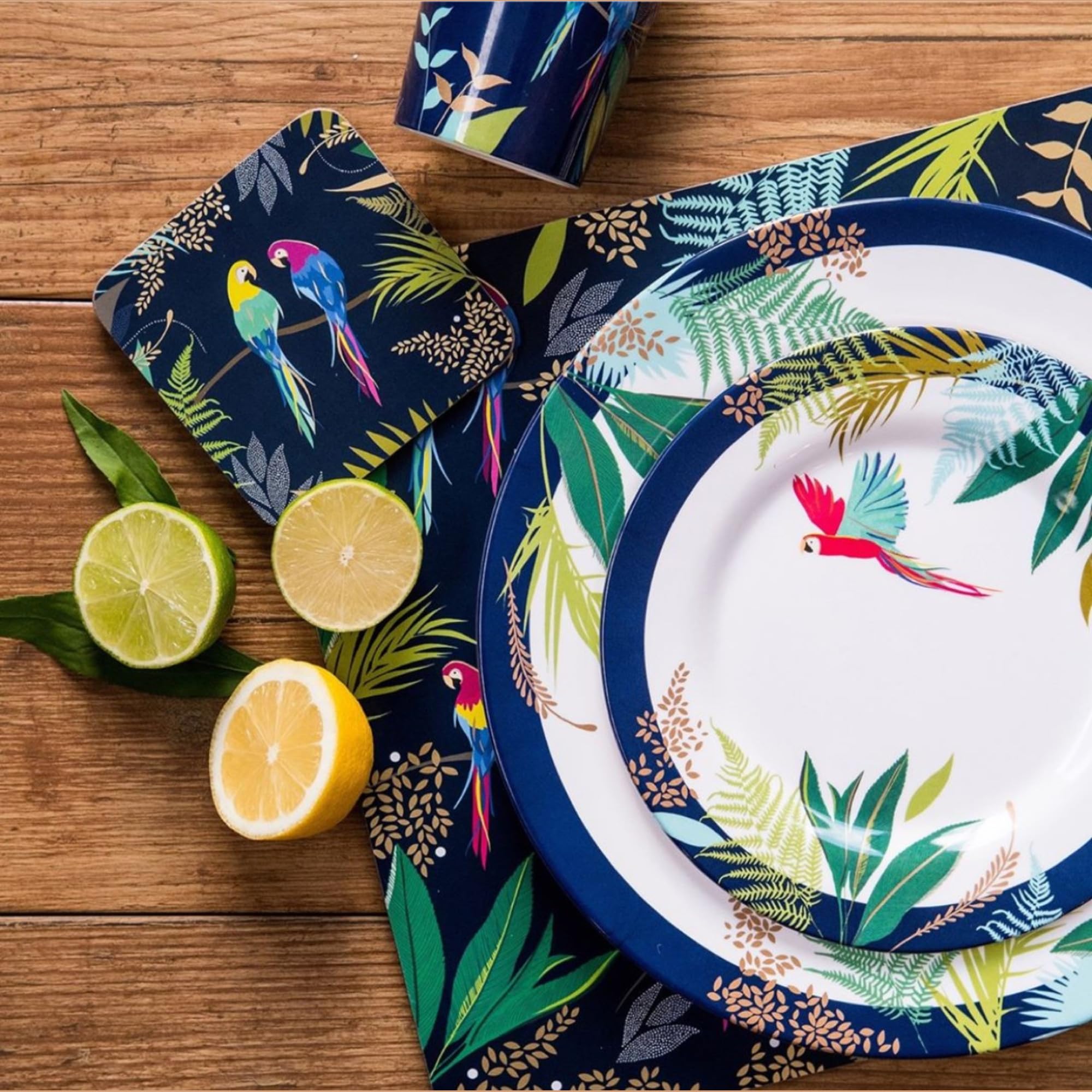 Portmeirion Sara Miller Parrot Salad Plate - Set of 4