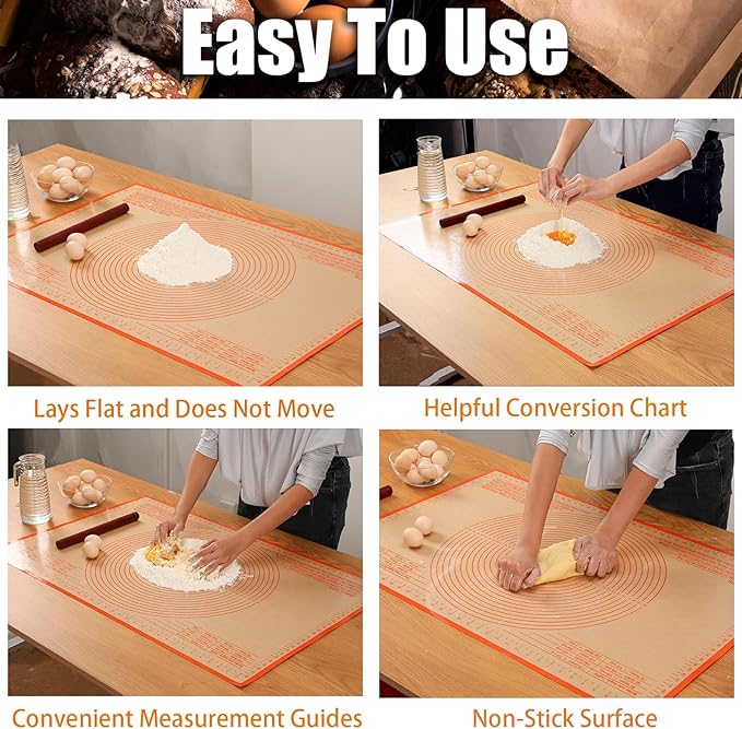 Silicone Pastry Mat 36x24 Inch Nonstick Baking Mat