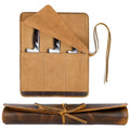 ELIZO Leather Knife Roll Bag Professional Chef Knife Case, Durable Knife Sheath Holder, Cooks & Culinary Tools Carrying Storage, Portable Knife Wrap - 4 Slots