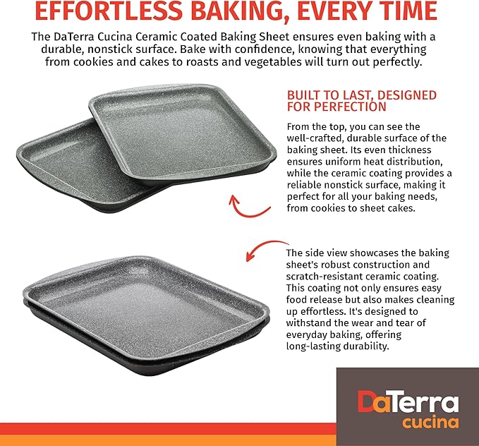 DaTerra Cucina - Nonstick Ceramic Coated Baking Sheet Twin Pack, 16"x11"x1"