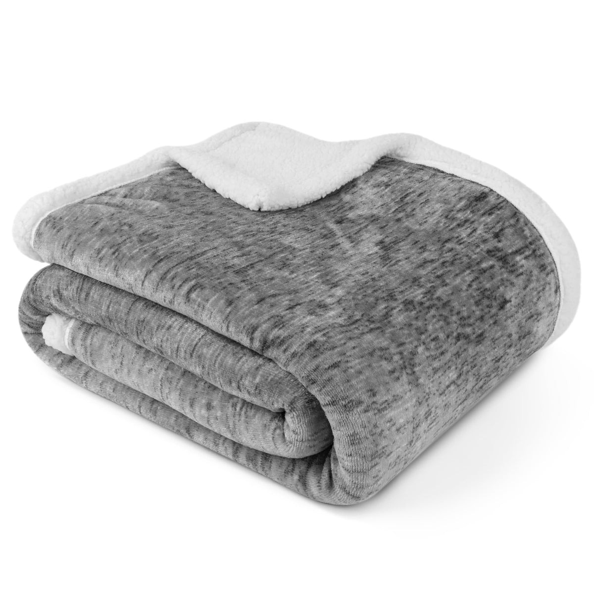 PAVILIA Twin Plaid Sherpa Throw Blanket for Couch Sofa Bed, Navy, 60x80