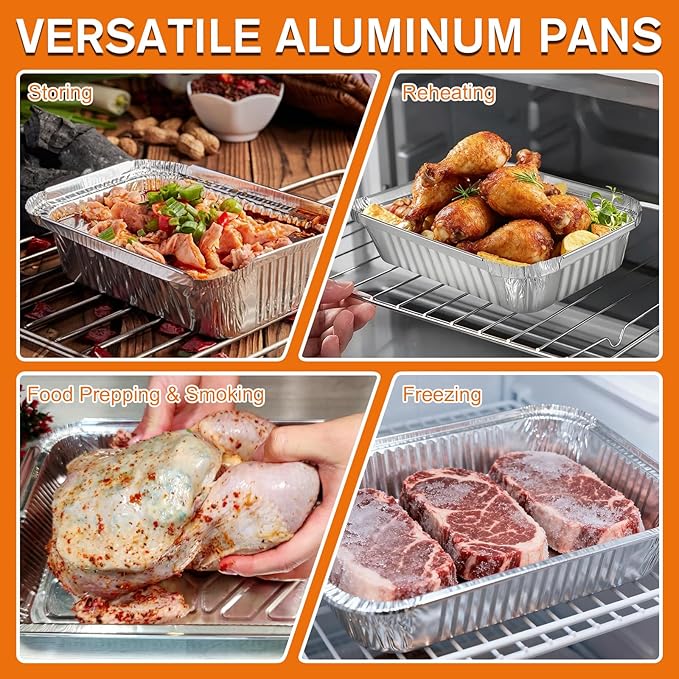 30 Pack 1 Lb Aluminum Foil Pans, Heavy Duty Disposable Aluminum Pans