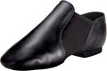 Linodes Leather Jazz Shoe Slip-on for Women Men Dance Shoes Black 7M